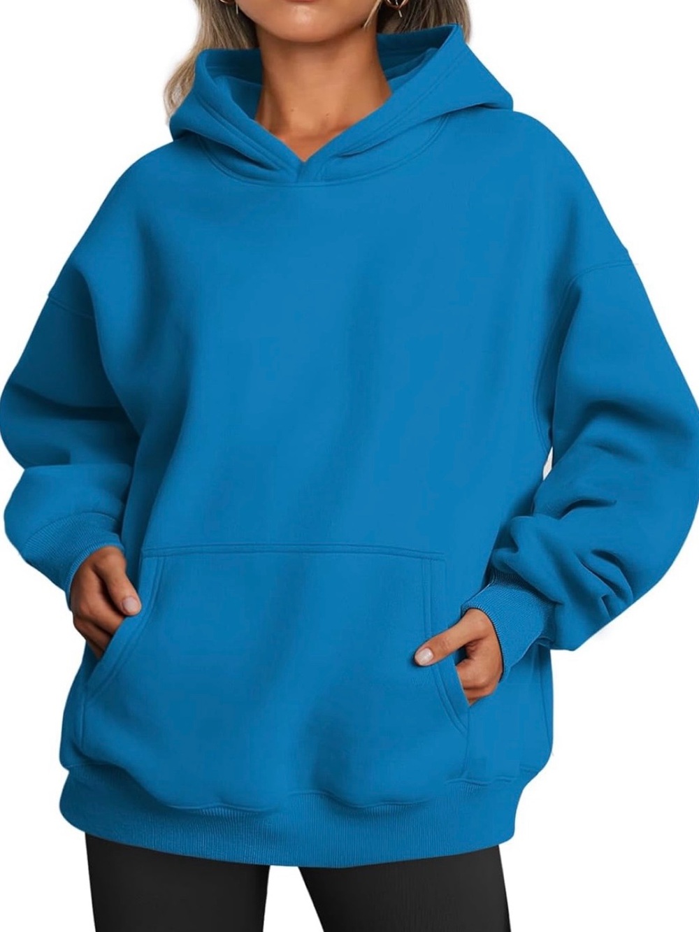 Women's Trendy Queen Pullover Hoodie in Blue - Medium
